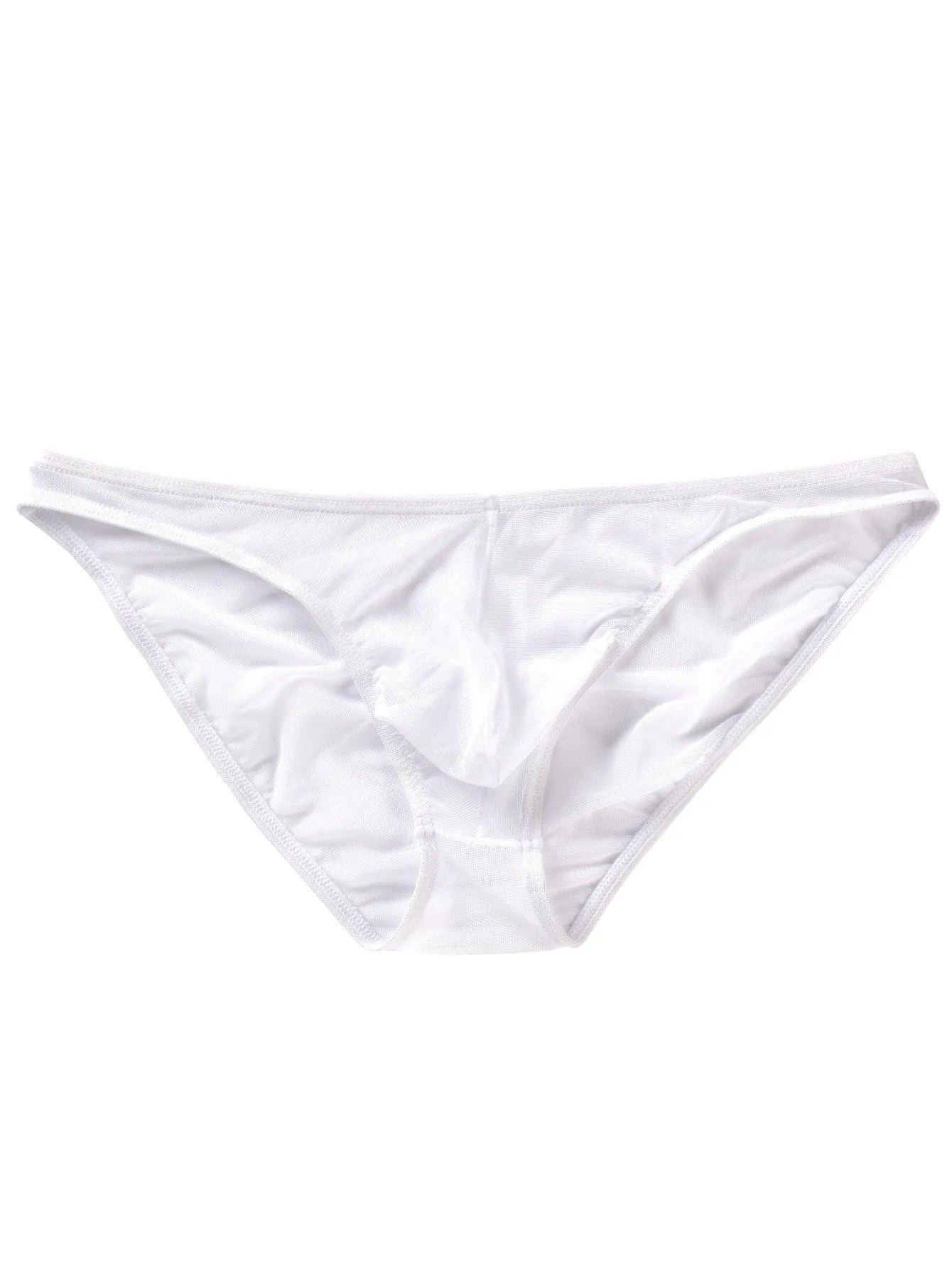 Men's black ice silk triangle shorts with mid waist design and quick-dry nylon fabric