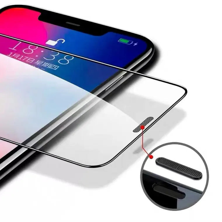 iPhone privacy tempered glass screen protector with dustproof net full-coverage for multiple models