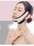 Far infrared elastic V face bandage for facial contouring in black and pink colour options
