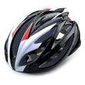 Bicycle integrated helmet in Black White Red with velvet lining and lock design