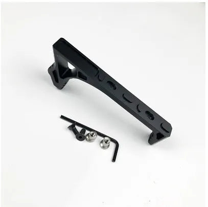 Aluminium hand stop accessory for M-LOK and KEY-MOD firearm handguards in black and red finishes