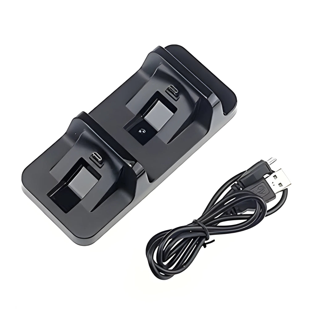 Black plastic double handle fixed charger for PS4 console made from ABS material