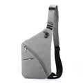 Men's Oxford cloth chest bag with one-shoulder design in grey or black with letter detailing