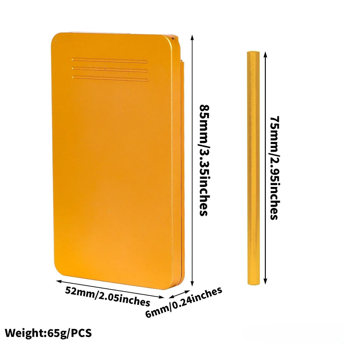 83mm push-pull cigarette case in gold, silver, black, or grey with bottle opener and storage