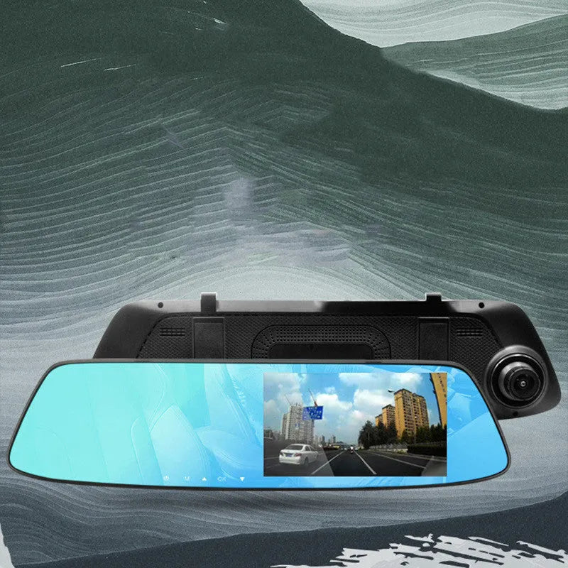 5 inch IPS screen rearview mirror dash cam with dual lens 1080P HD 170 degree wide angle reversing camera