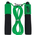 A rope skipping fitness rope with foam grip handles, shown in one of the available colours.