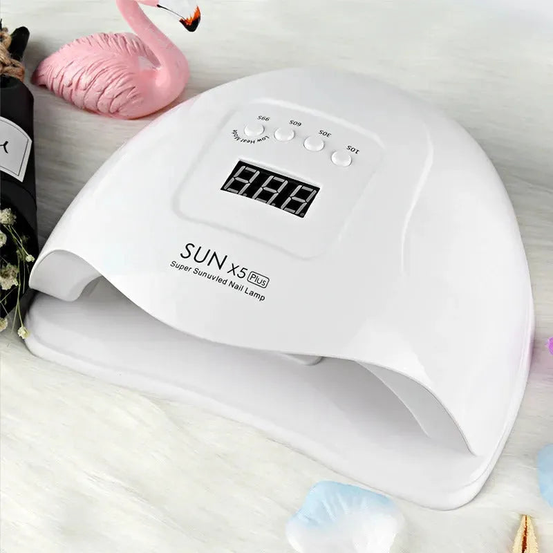 120W UV nail drying lamp in pink with automatic sensor for gel polish curing