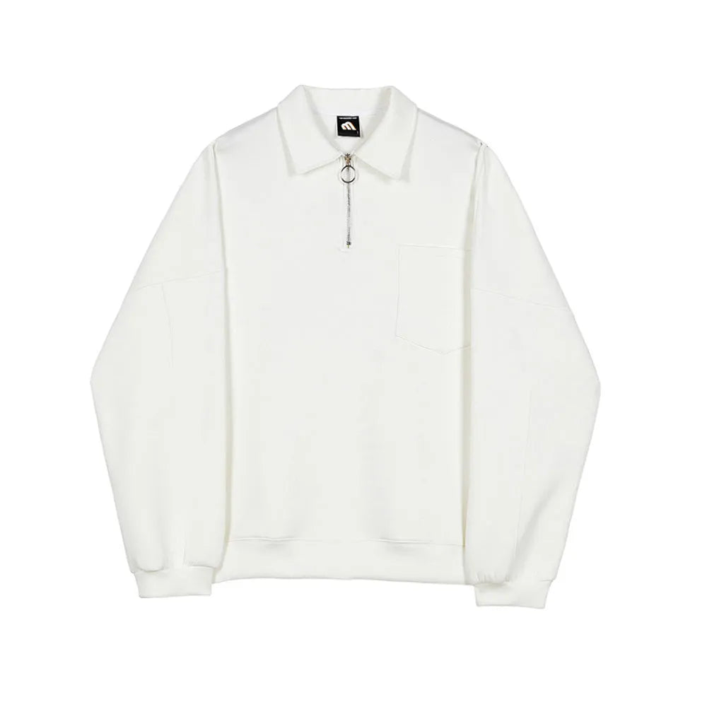 Ins Tide loose long-sleeved cotton jacket for men in beige with lapel collar and plain pattern
