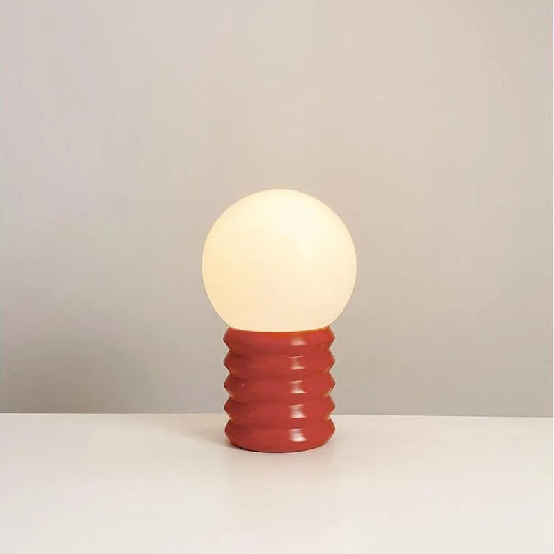 Korean style solid wood bedside table lamp with milk glass shade, E27 screw fitting, 12W 3-colour bulb, and 1.8m cable switch