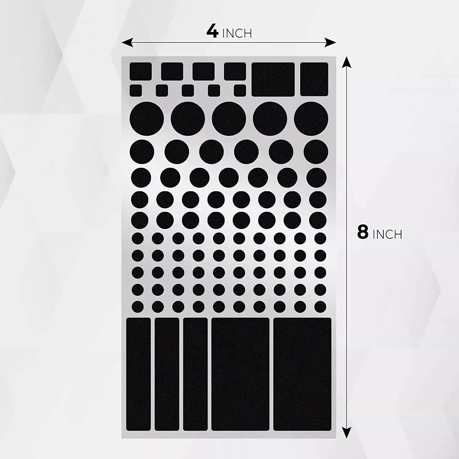 Pack of black matte finish blackout stickers for covering LED lights on air conditioning units and other electronics