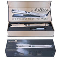 Mini steam spray hair straightener in champagne colour with water reservoir and power cable