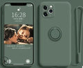 Samsung Galaxy S20 phone in a slim black TPU silicone protective case, showing the back and side fit.