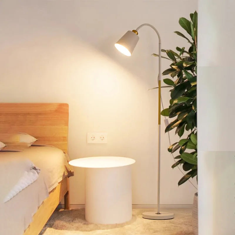 Nordic style floor lamp in black gold or platinum finish with 5W warm light