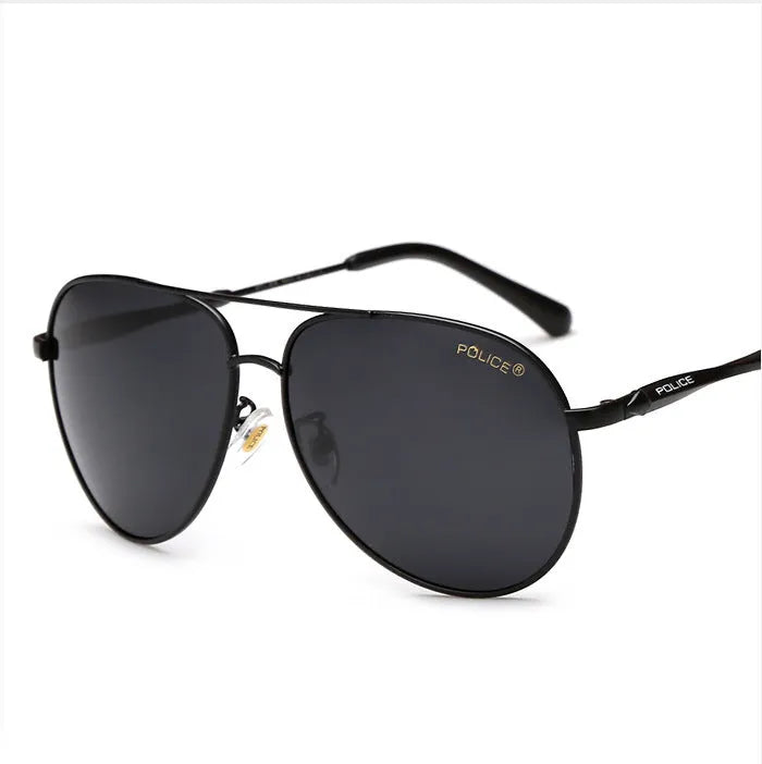 Men's polarized sunglasses with metal frame and TAC UV400 lenses in black colour