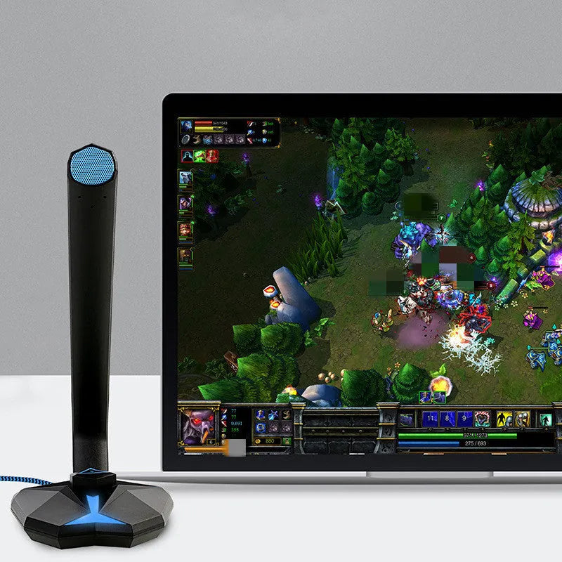 G33 Gaming Microphone in Blue with USB interface and 1.5m cable, omnidirectional pointing pattern.