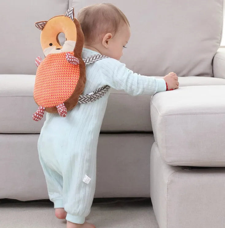 Cotton baby head protection hat in bear design, 34x19.5cm, for toddler walking safety