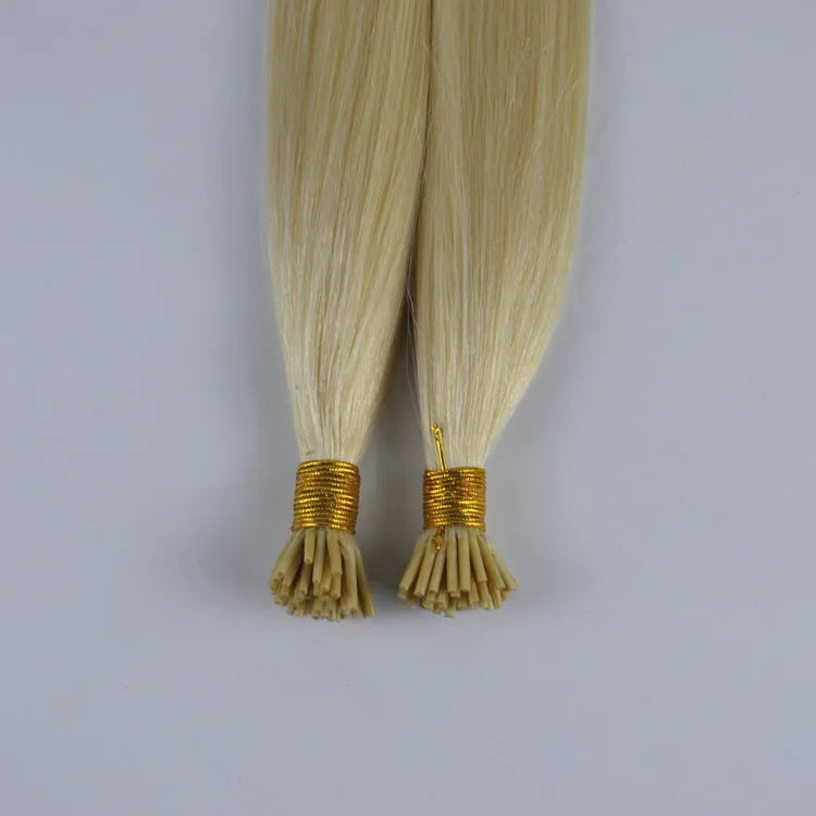 Fashion straight human hair wig extension in yellow, available in sizes 30cm to 55cm