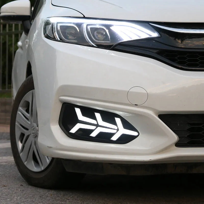Car modified two-color daytime running light with ABS fog lamp frame and acrylic lens