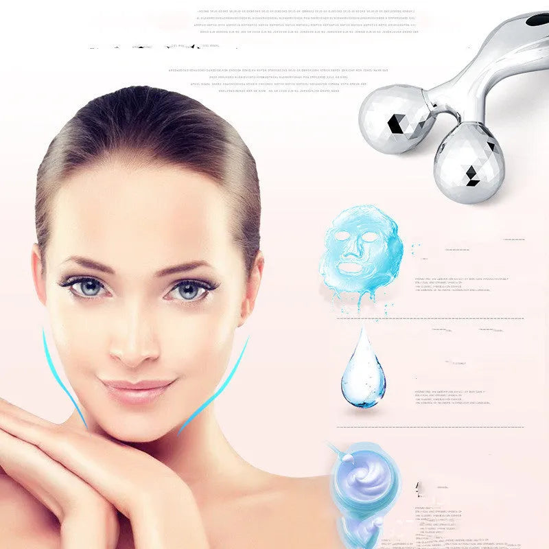 Facial massager body roller with silver coating, ABS resin and stainless steel construction, 135g weight