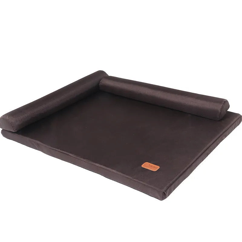 Removable washable dog bed in coffee colour, 1680D Oxford cloth, medium size 75x60x11cm