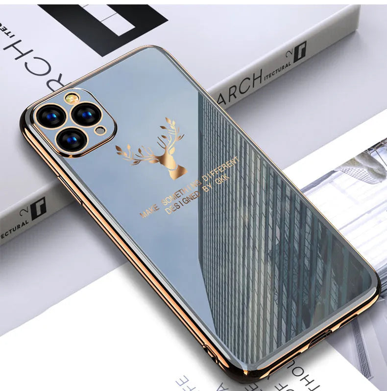 Simple solid black full lens TPU protective case for various iPhone models on a white background.