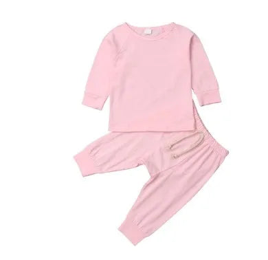 Blue cotton baby romper and tracksuit set with cartoon pattern for age 0-24 months.