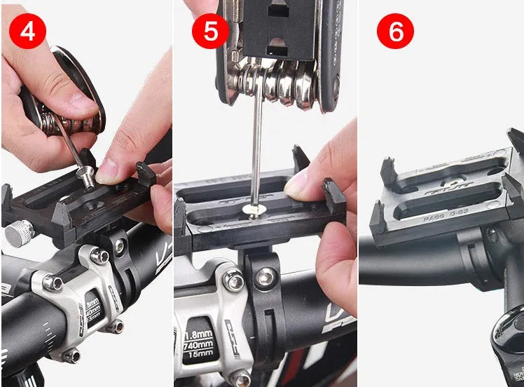 Aluminium alloy bicycle mobile phone holder in black with 50cm width for navigation mounting