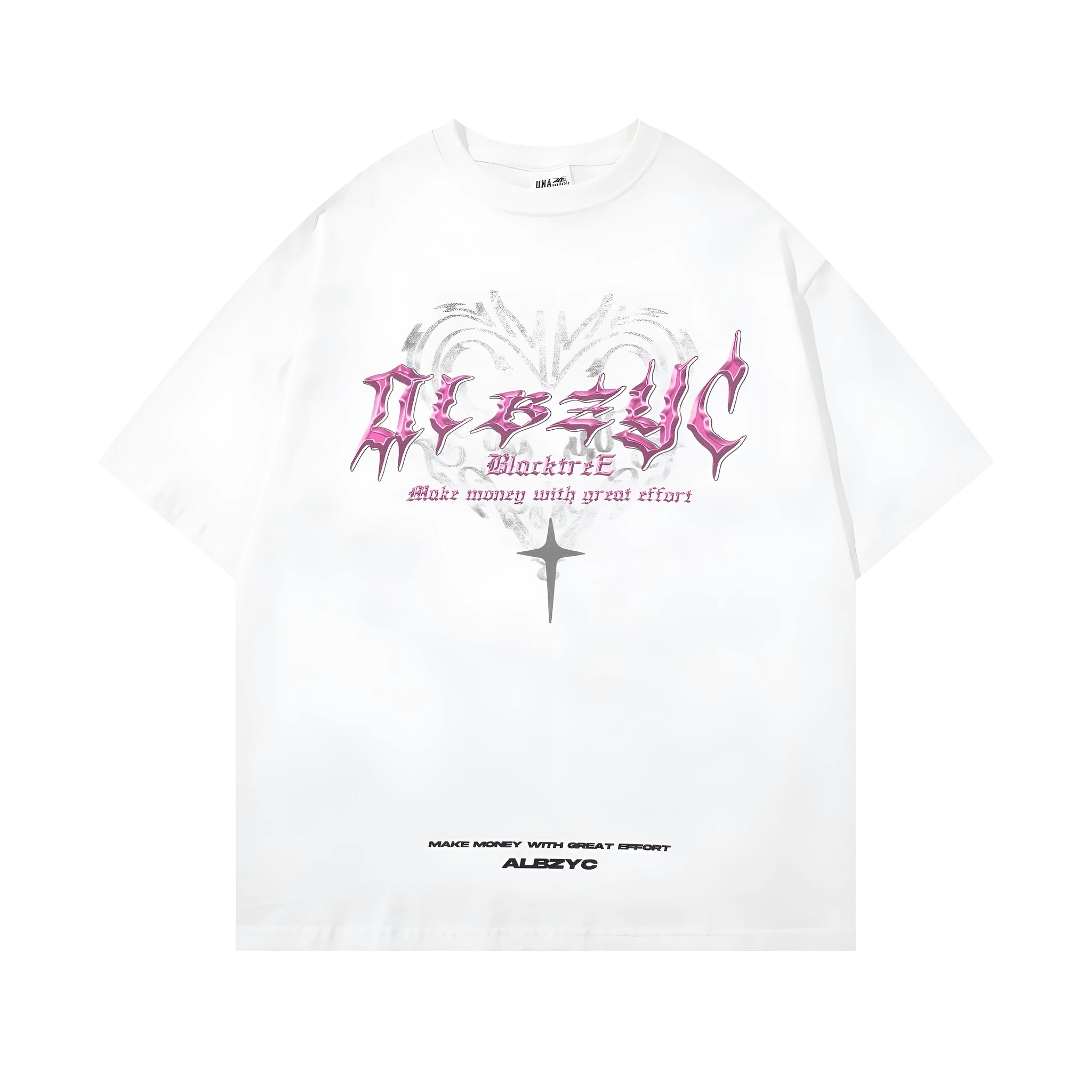 Men's cotton retro printed T-shirt with round neck and short sleeves in loose pullover style
