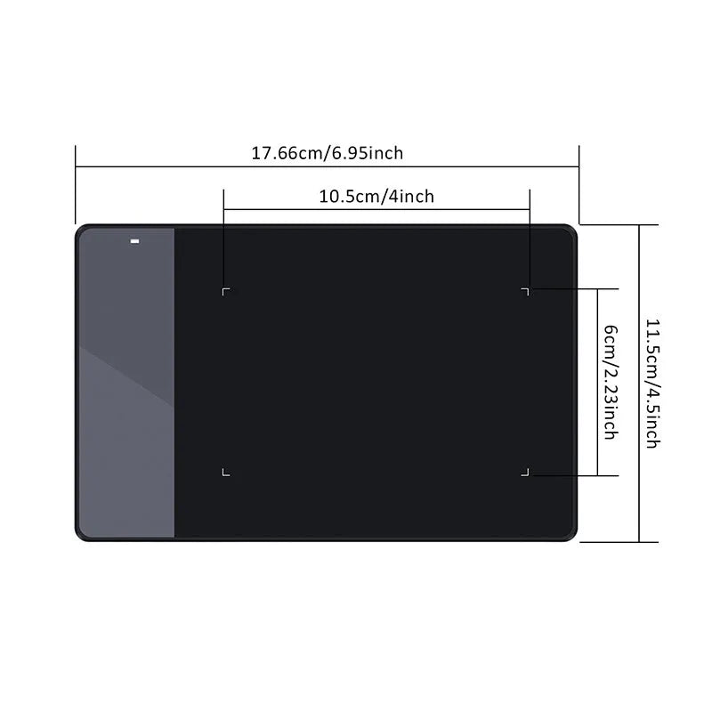 HUION 420 black electronic drawing board with USB connection, 4 x 2.23 inch work area and 2048 pressure levels
