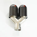 Carbon fibre stainless steel car decorative exhaust pipe one modified two tail throat 250x185x89mm black bright