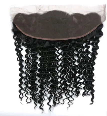 100% real hair front lace wig in black deep hair block style with 4x13 lace frontal