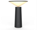 Black USB rechargeable table lamp with touch sensor panel and an adjustable flip lamp head.