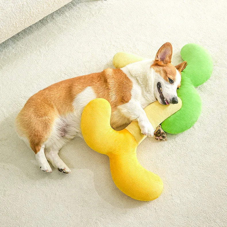 Small pet pillow for dogs and cats with cervical support, L44x45cm, green colour
