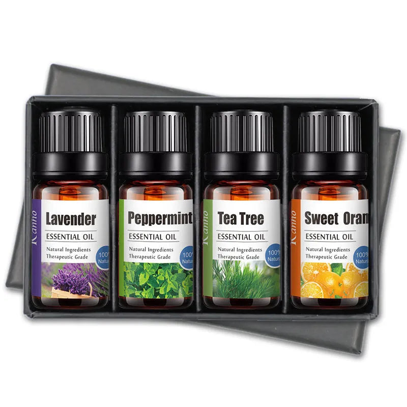 4 sticks essential oil set with lavender and chamomile in a clear bottle, 4-pack and 6-pack options