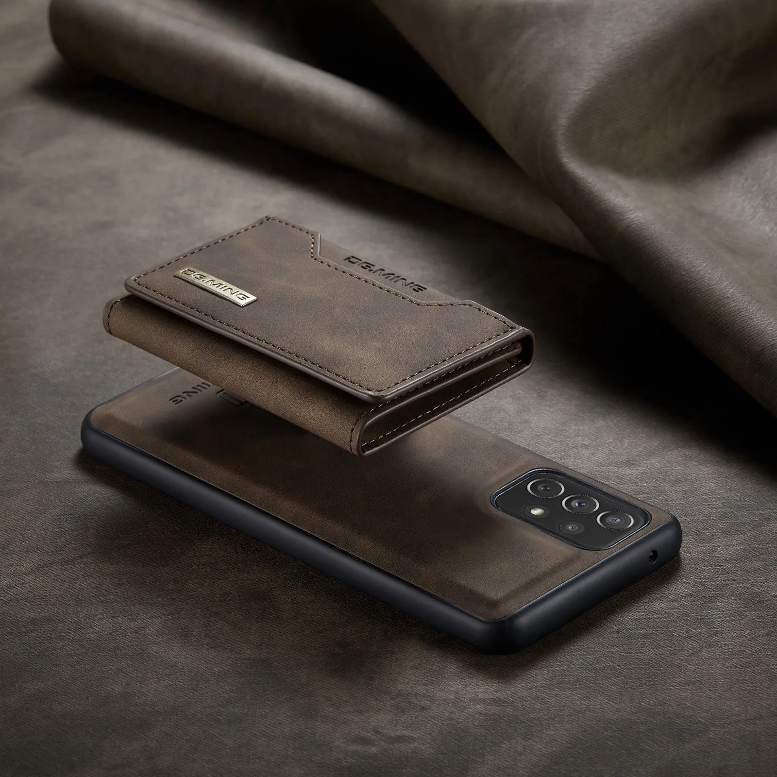Anti-fall card-inserting PU leather protective case for Samsung Galaxy, wallet style with bracket and magnetic closure