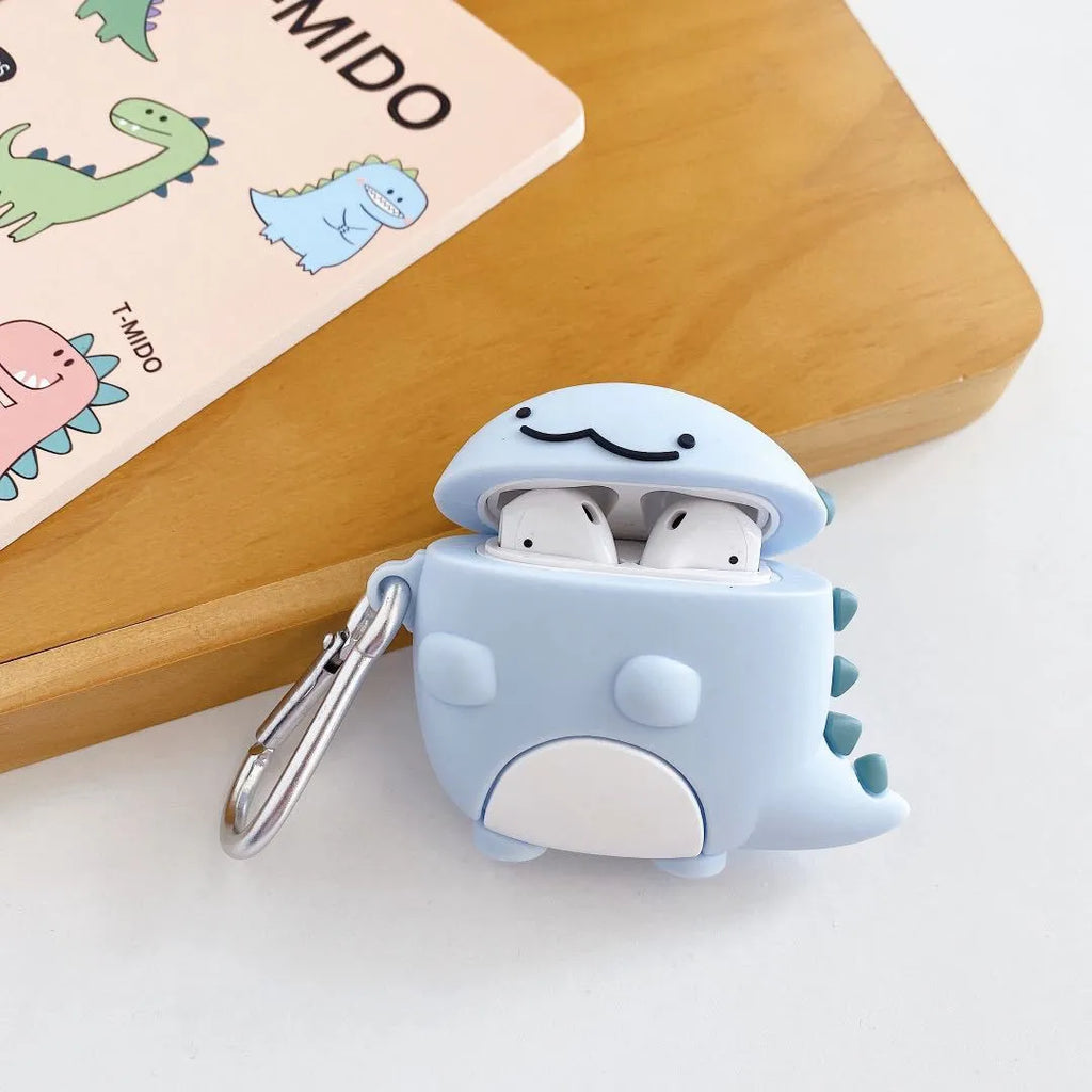 Blue baby dragon silicone protective case for Apple AirPods earbuds