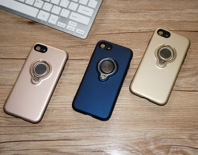 Solid colour magnetic phone case for iPhone on a magnetic car mount, showing side profile.