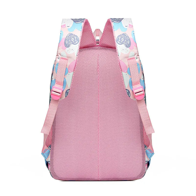 Blue student backpack with air cushion shoulder straps showing Oxford cloth material and large capacity design