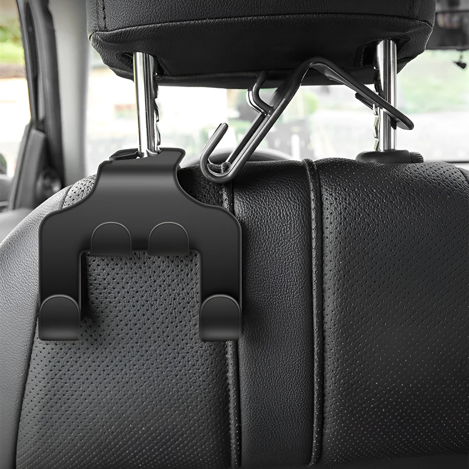 ABS plastic car multifunction hook showing phone bracket and hanging hook functionality for vehicle organisation