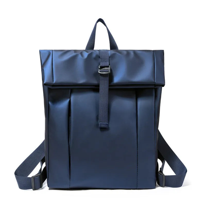 Men's multi-functional backpack in solid colour with airpillow straps, 20-35L capacity, 30x11x42cm, in blue, black, silver