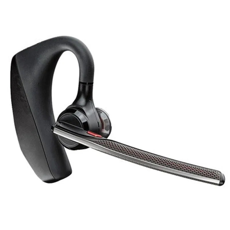Black Bluetooth sports headphones with a large battery and call function display.