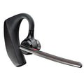 Black Bluetooth sports headphones with a large battery and call function display.