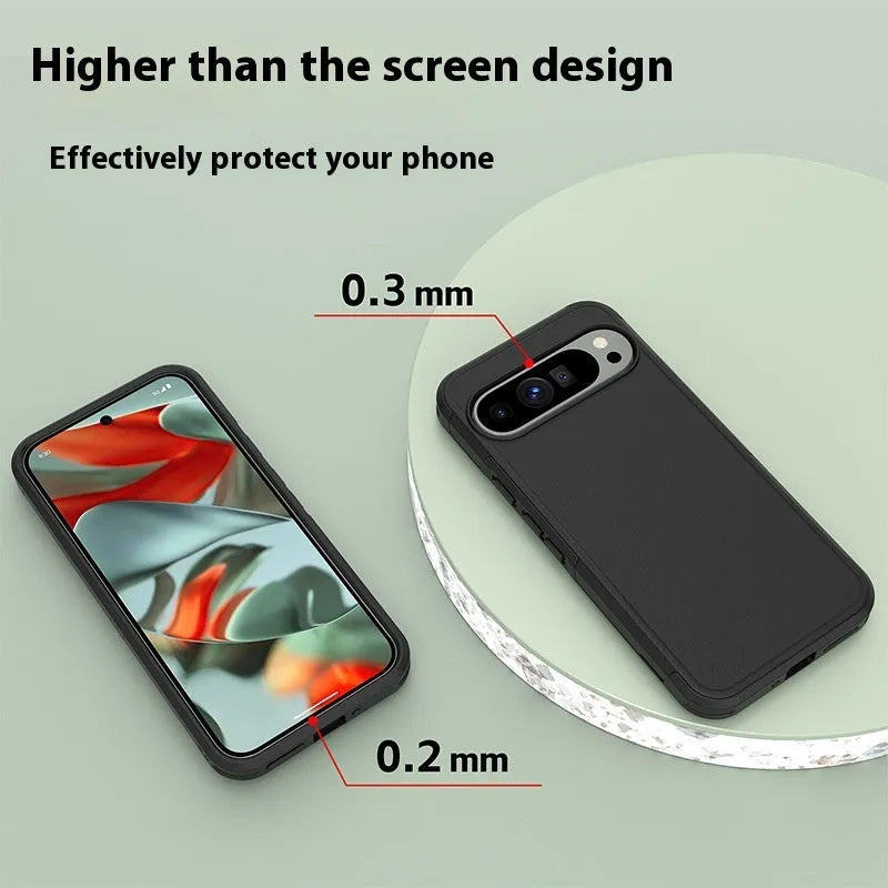 Black TPU drop-resistant phone case for Google Pixel 9 Pro and Pixel 9 Pro XL