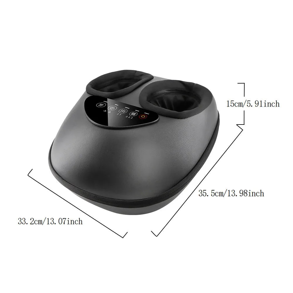 3-in-1 foot massager with air compression and heat features removable washable cover and button controls