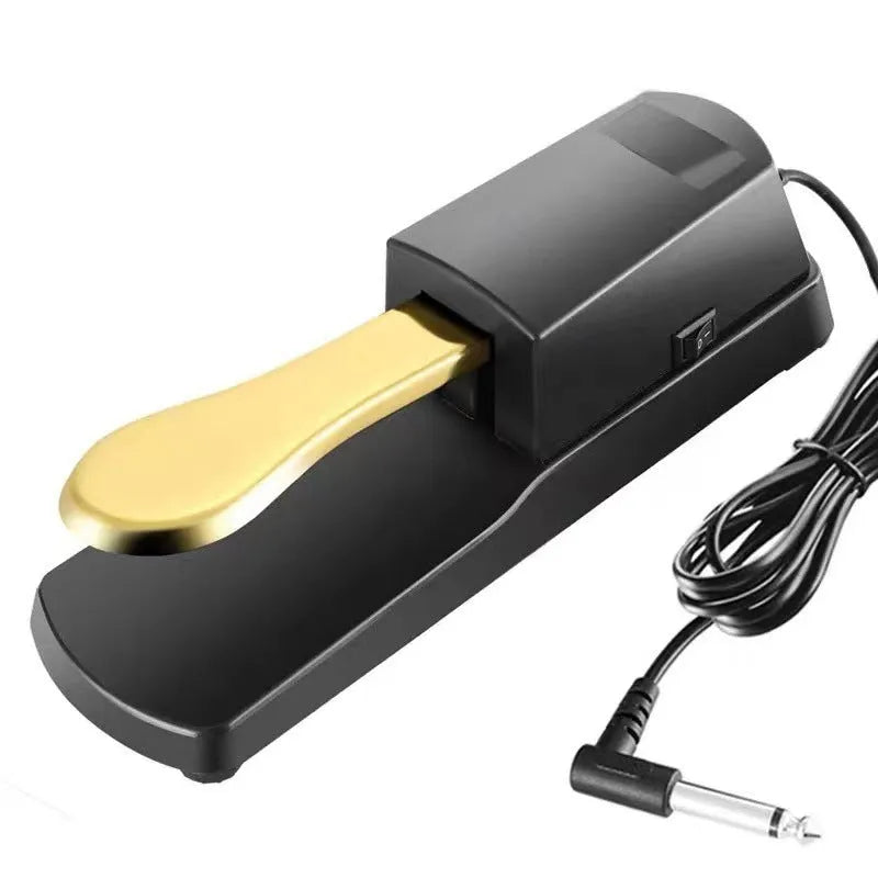 Universal MIDI keyboard sustain pedal with ABS plastic housing and anti-slip rubber base