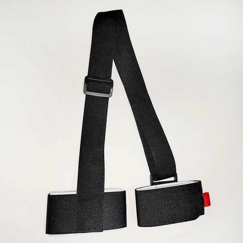 Adjustable shoulder strap for skiing bandages with hook and loop closure in multiple colour options