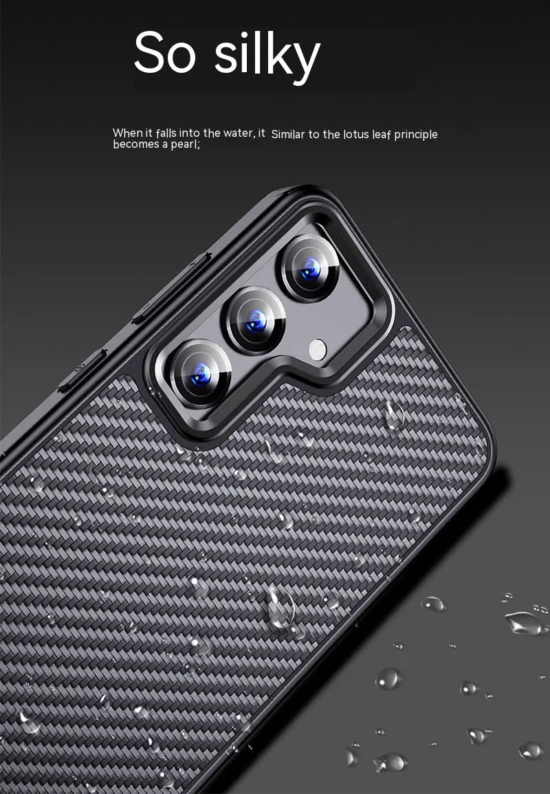 Black aramid fibre magnetic phone case for Samsung S23 and S24 series