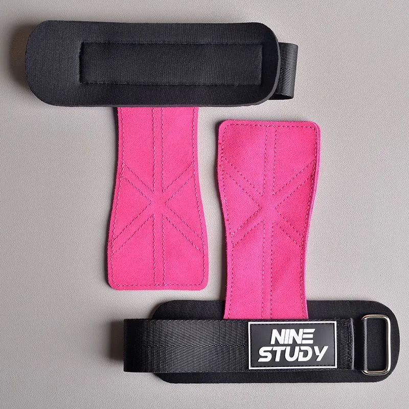 Women's pull-up wrist guard with cowhide palm protector in light purple colour free size pair