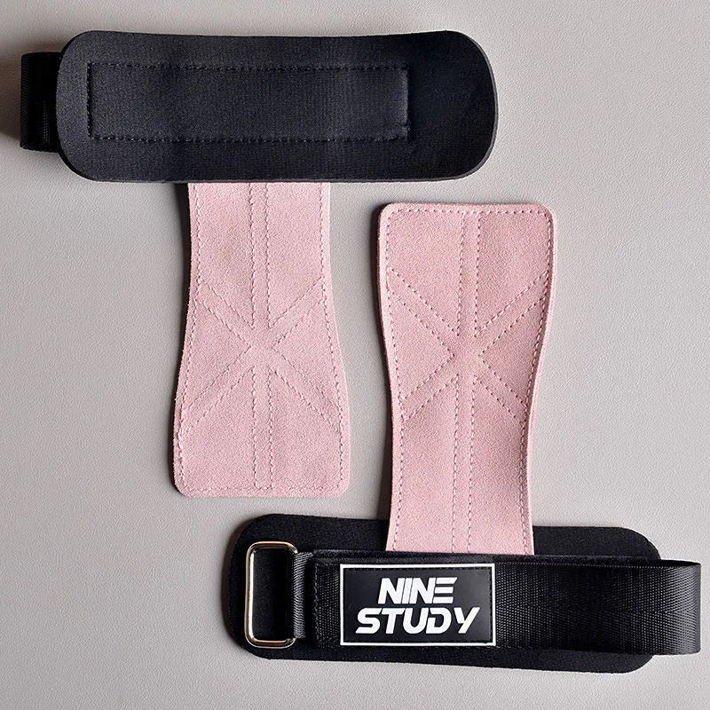Women's pull-up wrist guard with cowhide palm protector in light purple colour free size pair