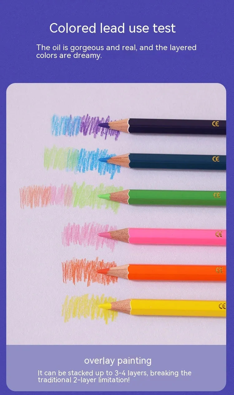 Wooden student colour pencil art set showing brush colour and double head options in 12 or 24 colour configurations